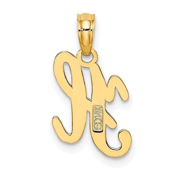 10K Yellow Gold Polished H Script Initial Charm - Picture 9 of 9